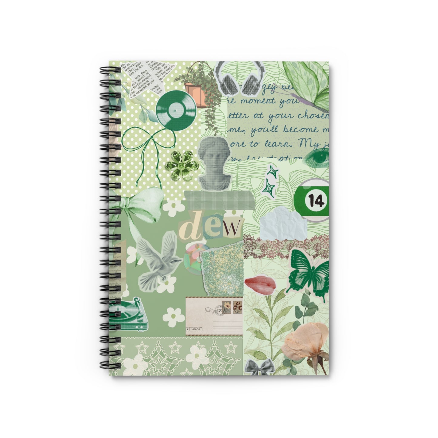 Dew's Green Spiral Notebook